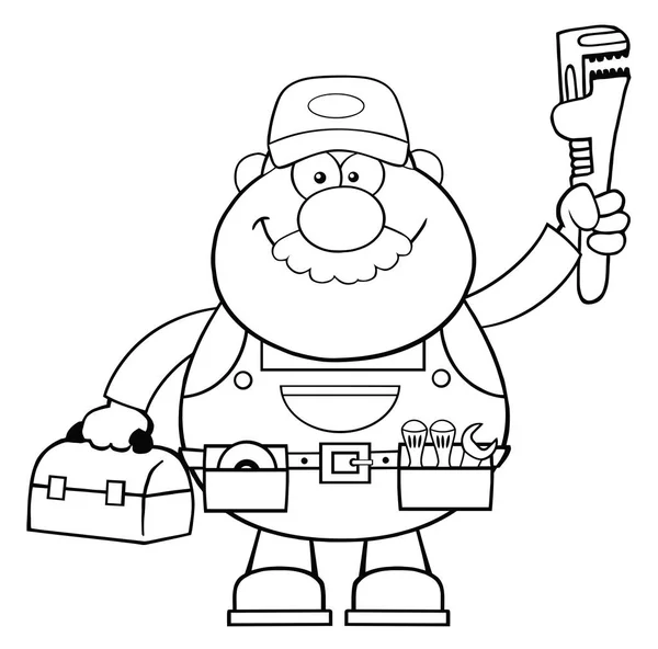 Smiling Mechanic Cartoon Character — Stock Vector