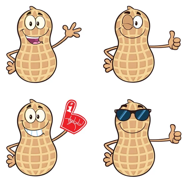 Peanut Cartoon Character — Stock Vector