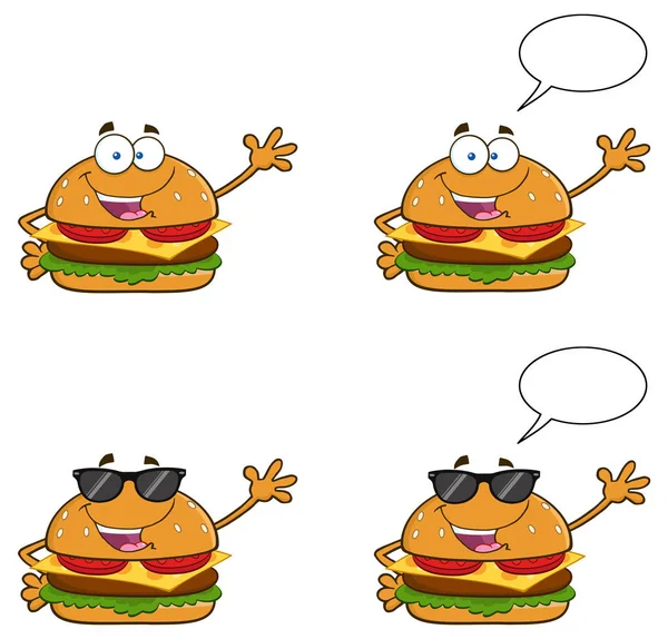 Ilustración de dibujos animados de hamburguesa — Vector de stock