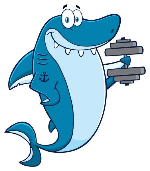 Карикатурный талисман акулы — стоковый вектор