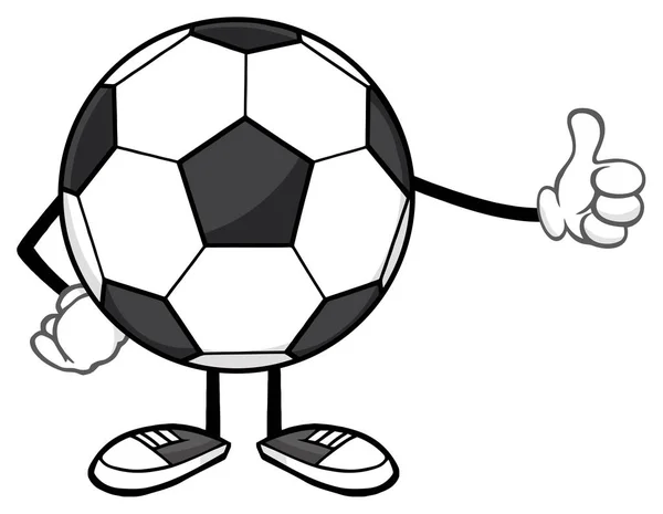 Calcio palla cartone animato mascotte — Vettoriale Stock