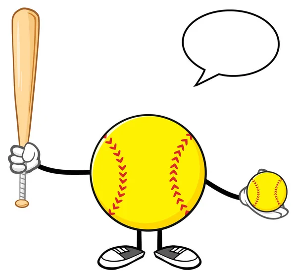 Softball bezimiennych odtwarzacz Cartoon — Wektor stockowy