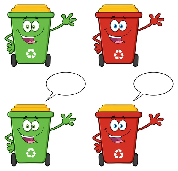 Recycle Bin Cartoon — Stock Vector