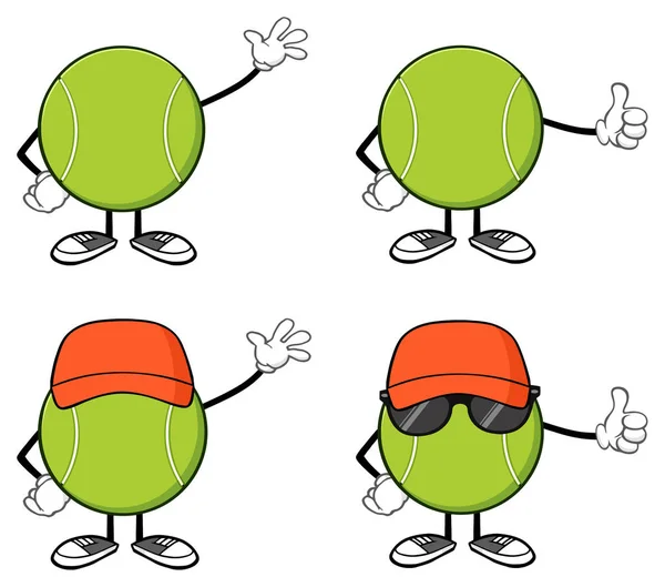 Tennisball gesichtsloser Cartoon — Stockvektor