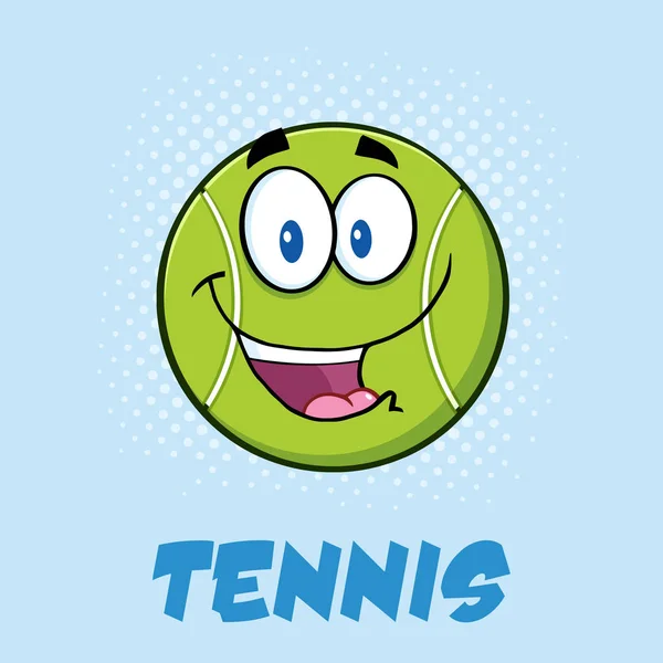 Tennis Ball Cartoon Maskottchen — Stockvektor