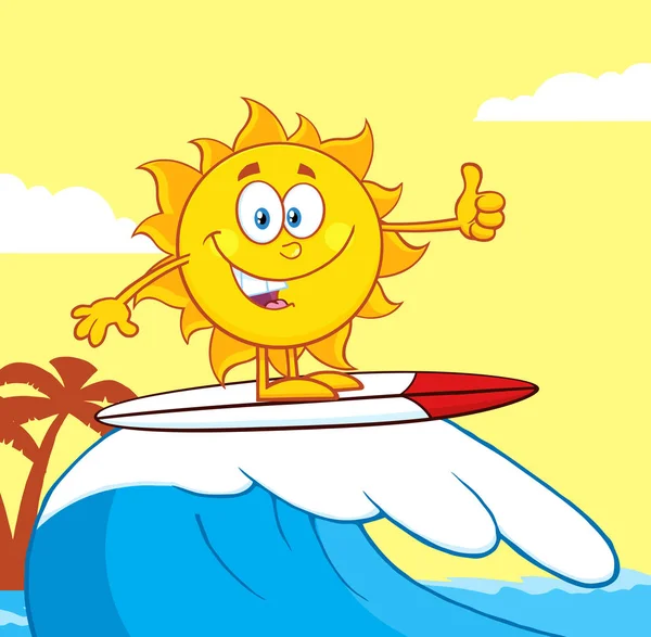 Surfista Sun Cartoon — Archivo Imágenes Vectoriales