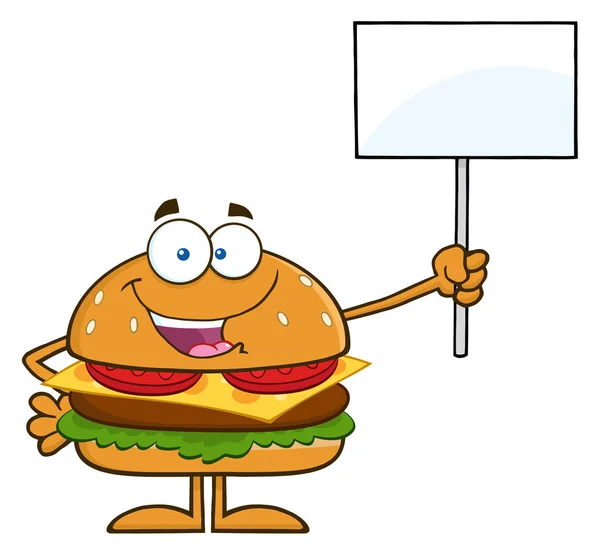 Mascotte de Burger Cartoon Caractère — Image vectorielle