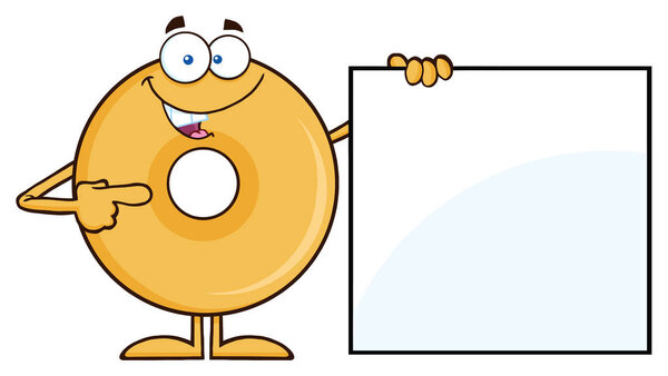 Happy  Donut Cartoon Character.