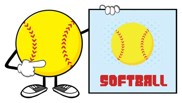 Softball senza volto cartone animato — Vettoriale Stock