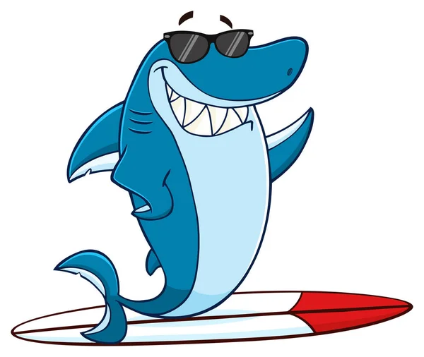 Shark tecknad maskot — Stock vektor