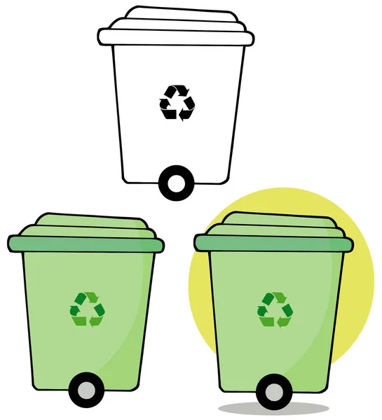 轧制绿色回收站 — 图库矢量图片
