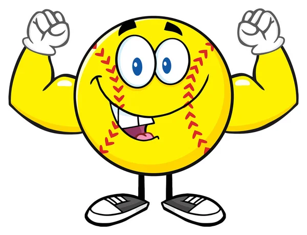 Mascotte de Softball Cartoon — Image vectorielle