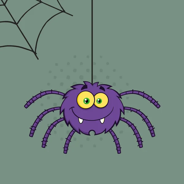 Fialový Halloween Spider — Stockový vektor