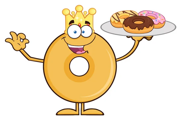 Happy  Donut Cartoon Character. - Stok Vektor