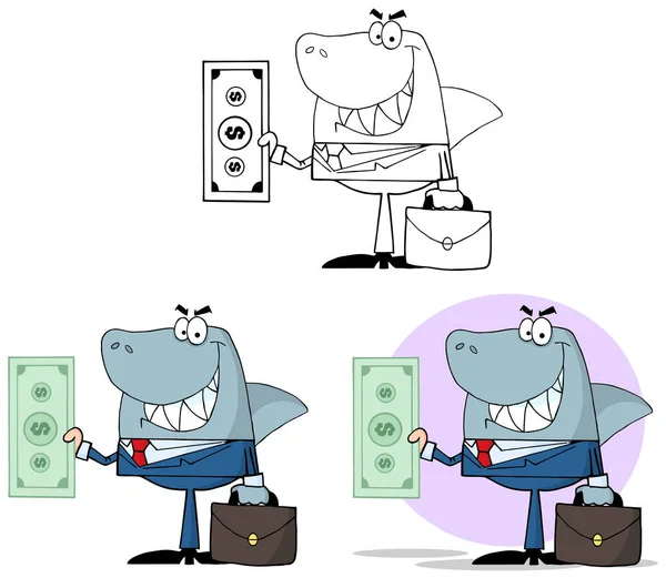Geglimlacht Business Shark — Stockvector