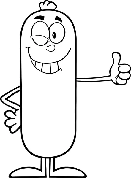 Personnage de dessin animé saucisse — Image vectorielle