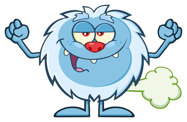 Kleine Yeti Cartoon mascotte — Stockvector