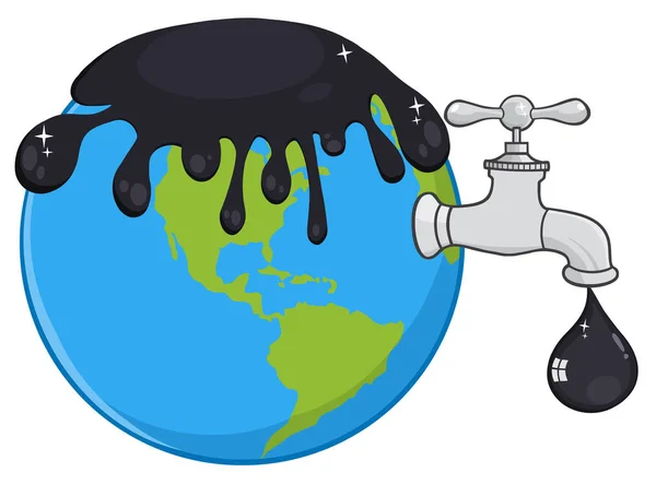 Óleo derramando sobre a Terra com — Vetor de Stock