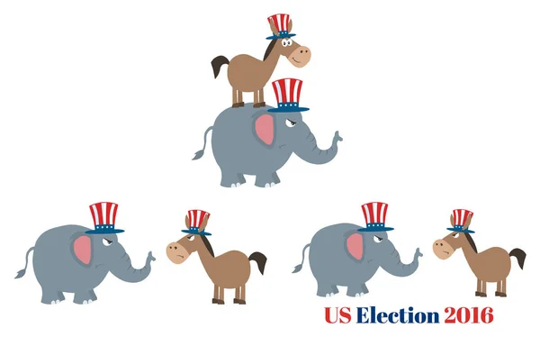 Ρεπουμπλικανικό ελέφαντα κινούμενα σχέδια χαρακτήρα — 图库矢量图片