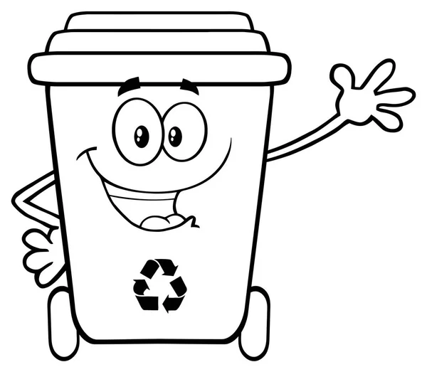 Recycle Bin Cartoon mascotte — Stockvector