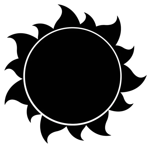Sort og hvid simpel sol – Stock-vektor