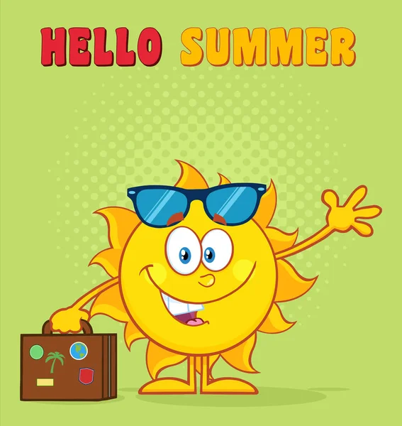 Smiling zomer zon t — Stockvector