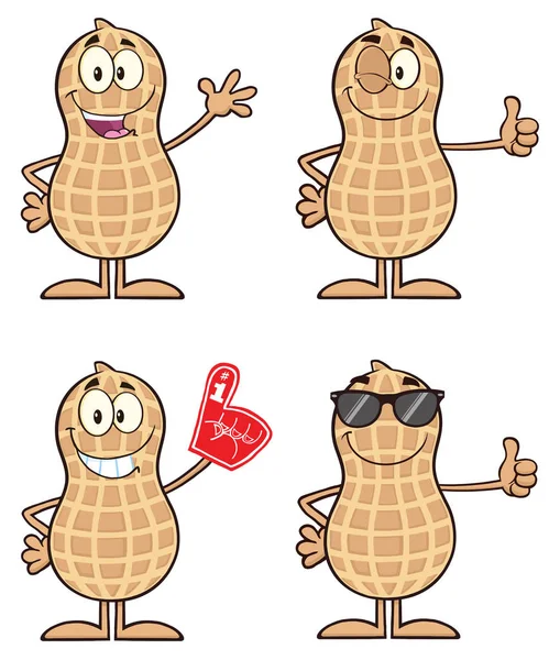 Peanut Cartoon Character — Stock Vector