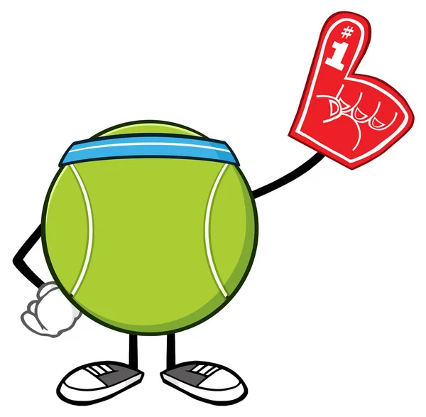 Tennis Ball Cartoon Maskottchen — Stockvektor