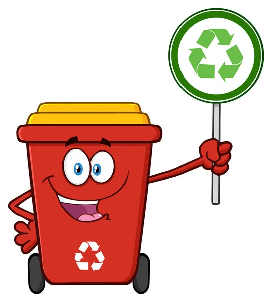 Recycle Bin Cartoon mascotte — Stockvector