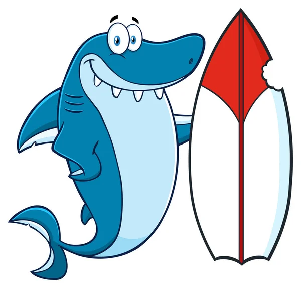 Köpekbalığı çizgi film maskot — Stok Vektör