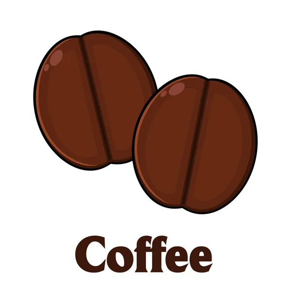 Granos de café tostados — Vector de stock