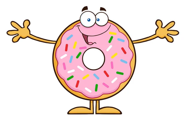 Happy Donut personaggio dei cartoni animati . — Vettoriale Stock