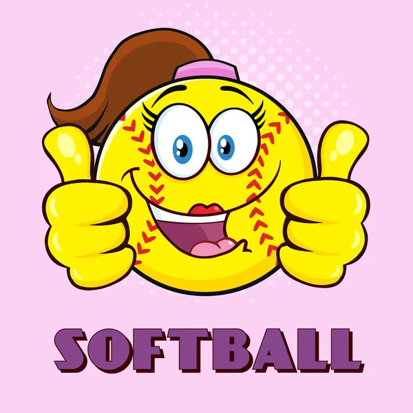 Softball ragazza personaggio dei cartoni animati — Vettoriale Stock