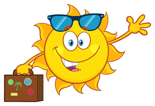 Cute Summer Sun Cartoon Mascot — Stock Vector