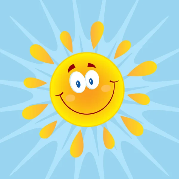 Mascota de dibujos animados Sun — Vector de stock