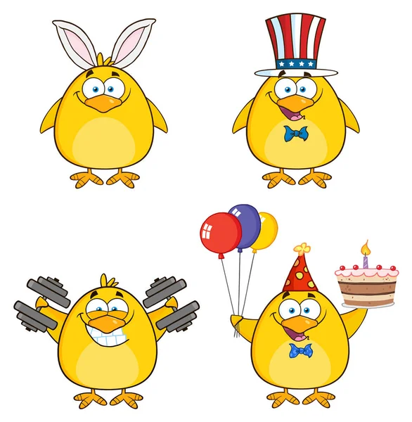 Funny Chick Cartoon Character — Stock Vector