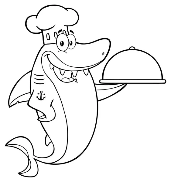 Žralok kreslený maskot — Stockový vektor