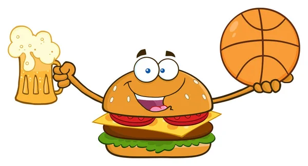 Burger Cartoon Character — Vector de stoc