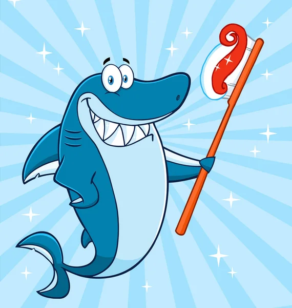鲨鱼卡通吉祥物 — 图库矢量图片