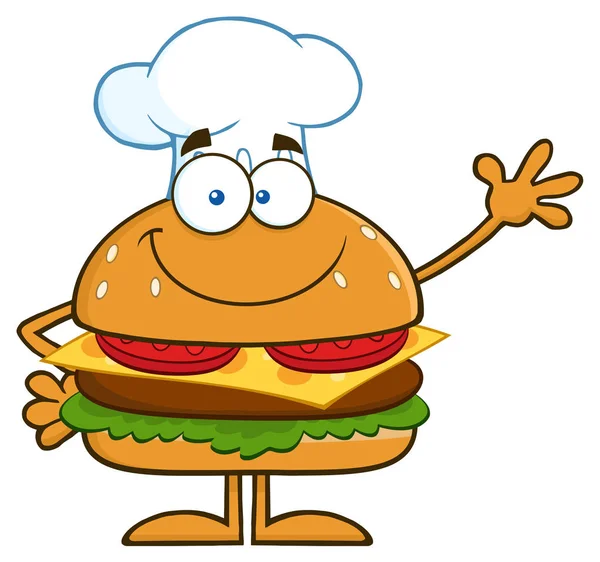 Burger personaje de la mascota de dibujos animados — Archivo Imágenes Vectoriales