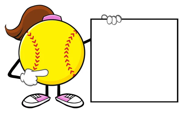 Softbol chica de dibujos animados de la mascota — Vector de stock