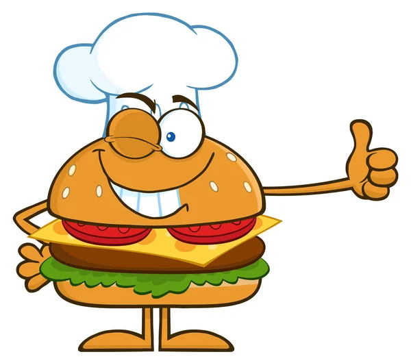 Burger personaje de la mascota de dibujos animados — Archivo Imágenes Vectoriales