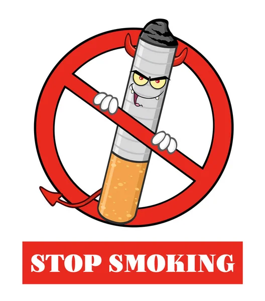 Carácter de la historieta del cigarrillo — Vector de stock