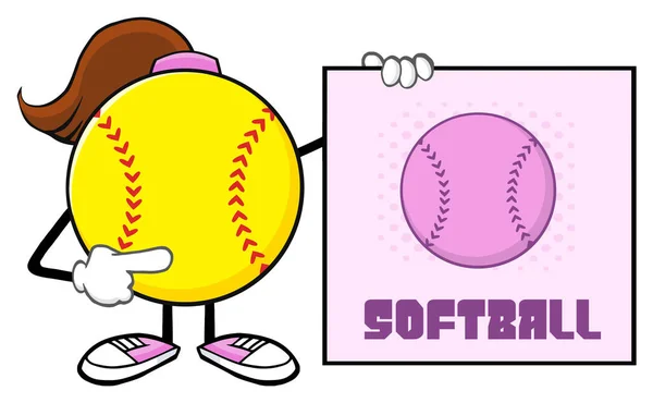 Softball fille sans visage — Image vectorielle