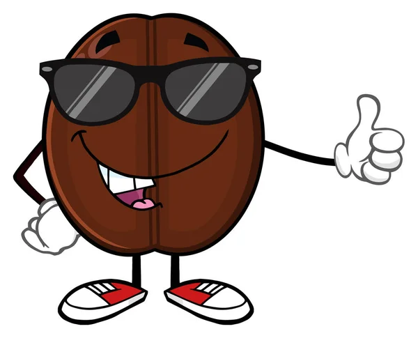 Cute Coffee Bean Cartoon Mascote —  Vetores de Stock