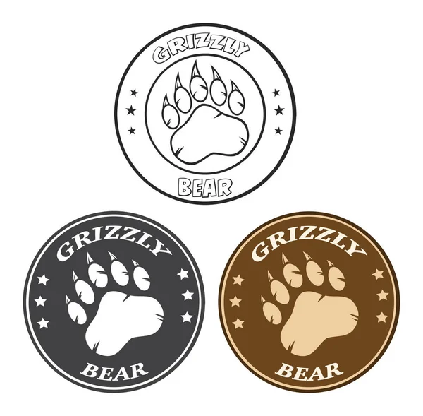 Bear Paw Print Circle Logo Royalty Free Stock Illustrations