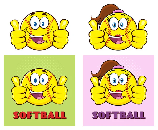Softball Cartoon Characters Royalty Free Stock Illustrations