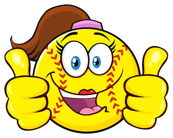 Softball Girl Cartoon Character Stock Vector