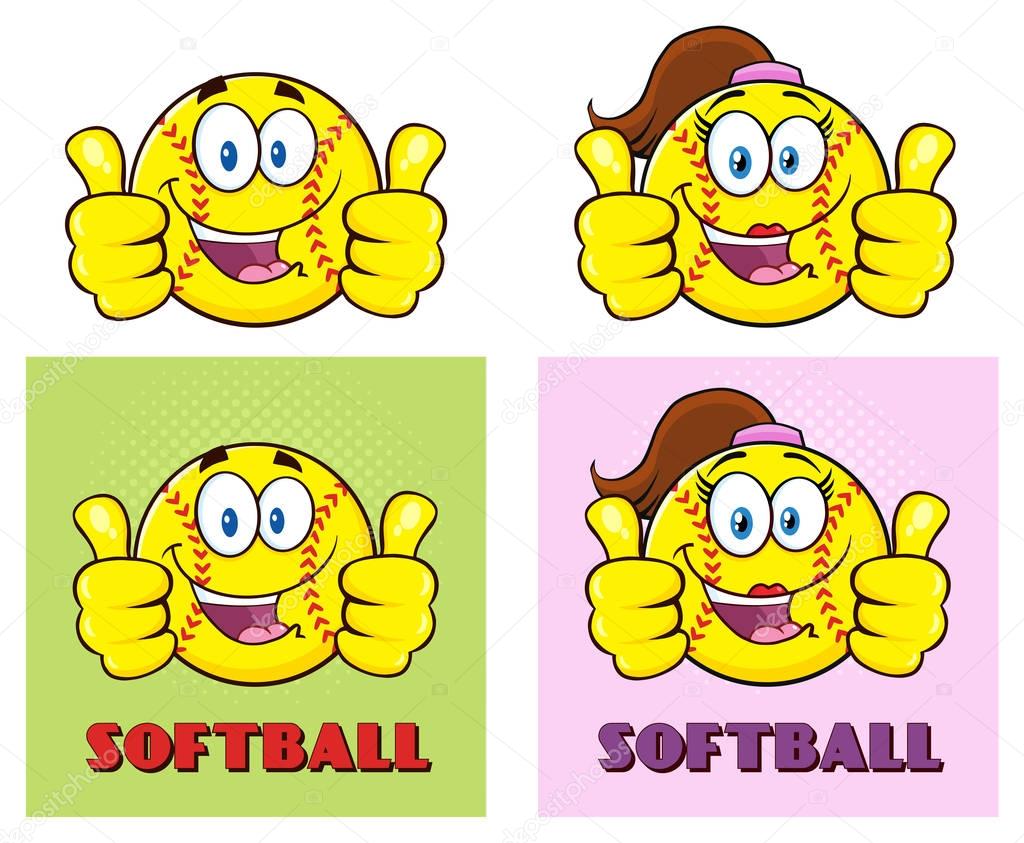 Softball Cartoon Characters 