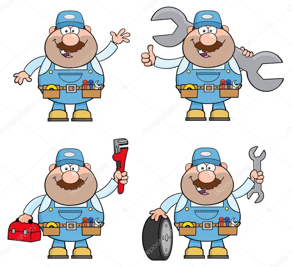 Cartoon Illustration Of Mechanic